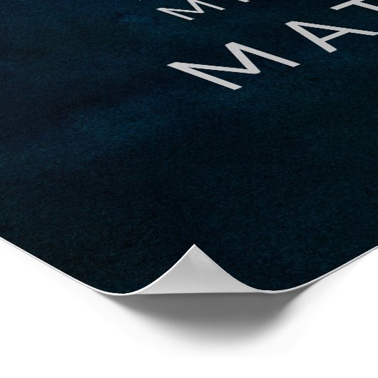 Guestbook van Navy Luster Silver Blue Poster (Hoek)