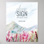 Guestbook Waterverf van mountain Wedding Poster (Voorkant)