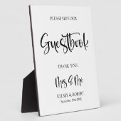 Guestbook Weddenschap Tabletop Plaque Fotoplaat (Zijkant)