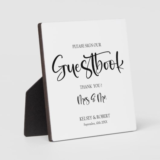 Guestbook Weddenschap Tabletop Plaque Fotoplaat (Voorkant)