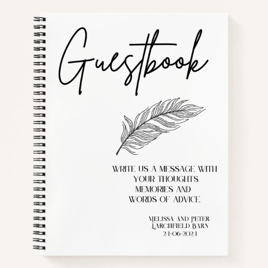 Guestbook Wedding Elegant Blank Interior Notitiebo Notitieboek (Voorkant)