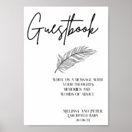 Guestbook Wedding Sign Elegant Modern Poster