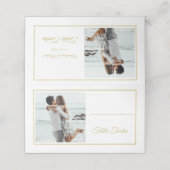 Guests Elegant Foto Gold Weduwingstabel Plaatskaartje (Buitenkant ongevouwen)