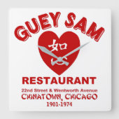 Guey Sam Restaurant, Chinatown, Chicago, IL Vierkante Klok (Voorkant)