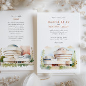 Guggenheim Museum NYC Waterverf Wedding Kaart