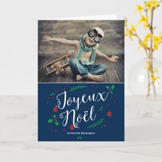 gui Merry foto de vacances voeux Kaart (Gele Bloem)