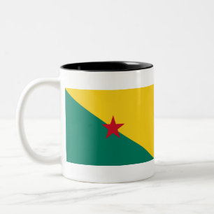 Guiana - Drapeau de la Guyane Flag Tweekleurige Koffiemok