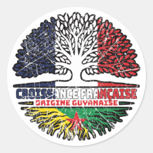 Guiana Guyanese, Franse vlag - Boomboomkorren Ronde Sticker