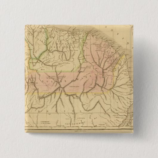 Guiana Vierkante Button 5,1 Cm (Voorkant)