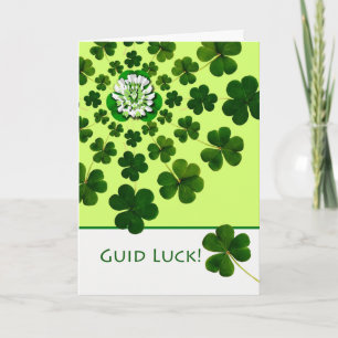 Guid Luck Schots Taal met Shamrocks Kaart