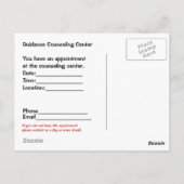 Guidance Counselor Appointment Post Card Briefkaart (Achterkant)