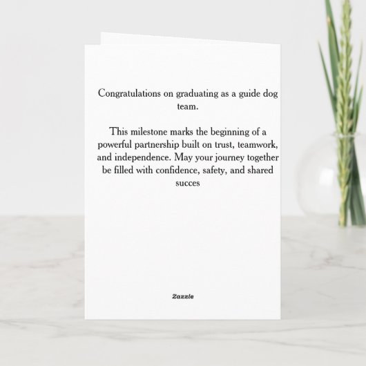 Guide Dog Graduation Congratulations Card Kaart (Achterkant)