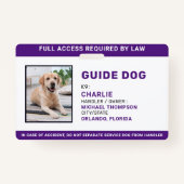 Guide Dog-ID - Aangepaste Eenvoudige Service Dog-f Badge (Voorkant)