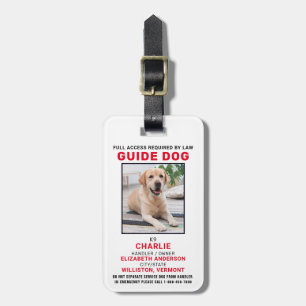 Guide Dog Service Dog Photo ID Badge Bagagelabel