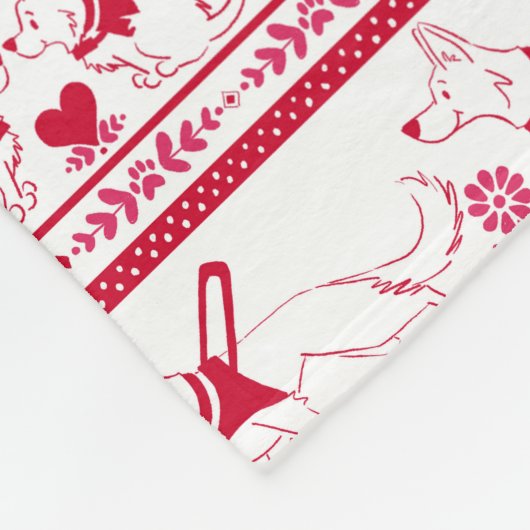 Guide Dog Tale Duitse Herder Patroon - Rood - Fleece Deken (Hoek)