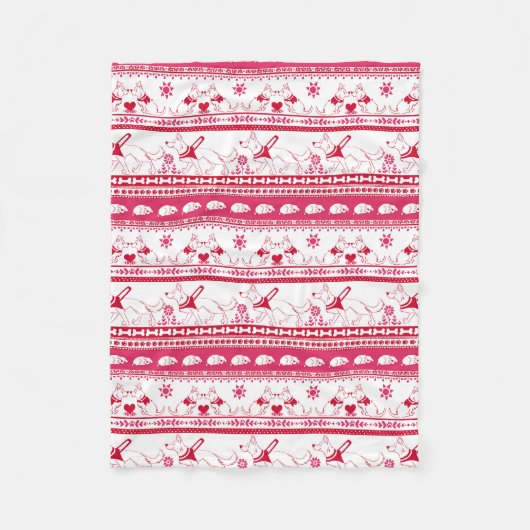 Guide Dog Tale Duitse Herder Patroon - Rood - Fleece Deken (Voorkant)