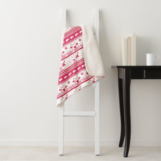 Guide Dog Tale Duitse Herder Patroon Rood Sherpa Deken (In situ)