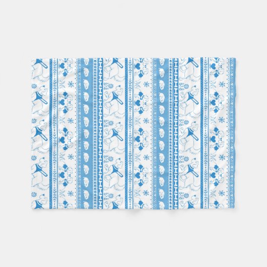 Guide Dog Tale Gouden Patroon - Blauw - Fleece Deken (Voorkant (Horizontaal))