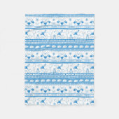 Guide Dog Tale Gouden Patroon - Blauw - Fleece Deken (Voorkant)