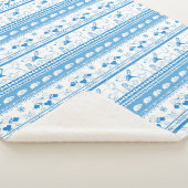 Guide Dog Tale Gouden Patroon - Blauw - Sherpa Deken (3/4)