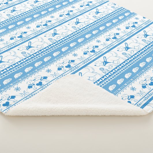 Guide Dog Tale Gouden Patroon - Blauw - Sherpa Deken (3/4)