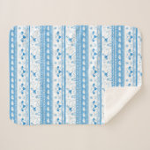 Guide Dog Tale Gouden Patroon - Blauw - Sherpa Deken (Voorkant (horizontaal))