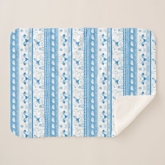 Guide Dog Tale Gouden Patroon - Blauw - Sherpa Deken (Voorkant (horizontaal))