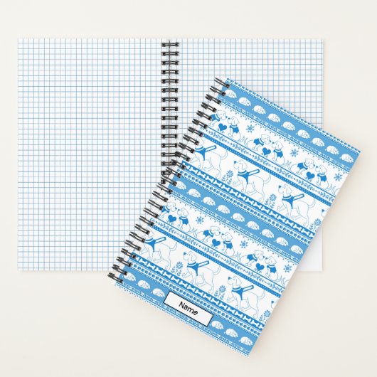 Guide Dog Tale Lab Patroon - Blauw - Klein Notitieboek (Binnen)