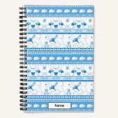Guide Dog Tale Lab Patroon - Blauw - Klein Notitieboek (Voorkant)