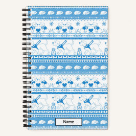 Guide Dog Tale Lab Patroon - Blauw - Klein Notitieboek