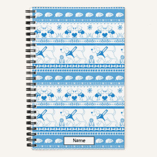 Guide Dog Tale Lab Patroon - Blauw - Klein Notitieboek