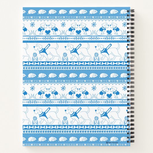 Guide Dog Tale Lab Patroon - Blauw - Notitieboek (Achterkant)