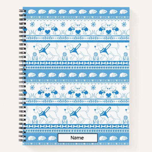 Guide Dog Tale Lab Patroon - Blauw - Notitieboek (Voorkant)