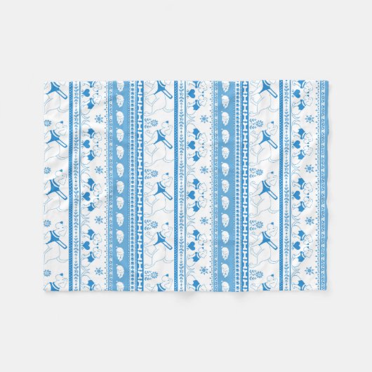 Guide Dog Tale Labs Patroon - Blauw - Fleece Deken (Voorkant (Horizontaal))