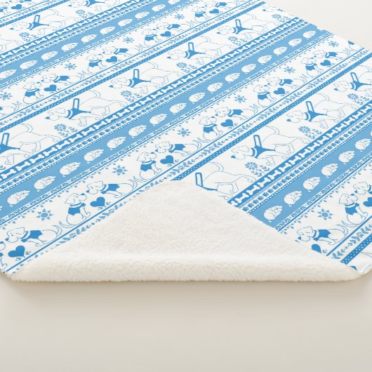 Guide Dog Tale Labs Patroon - Blauw - Sherpa Deken (3/4)