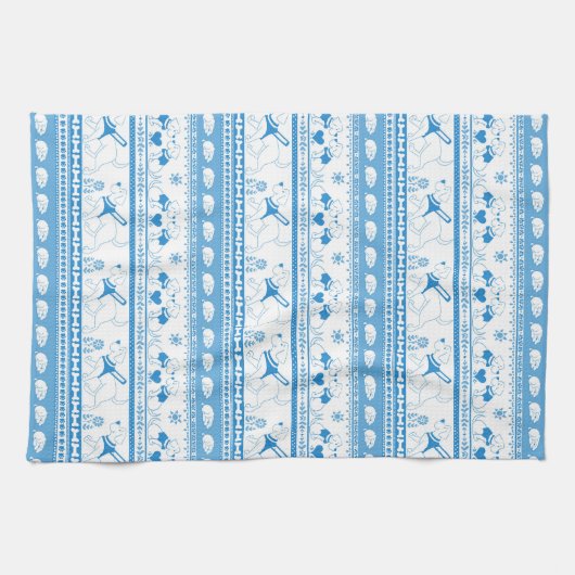 Guide Dog Tale Labs Patroon - Blauw - Theedoek (Horizontaal)