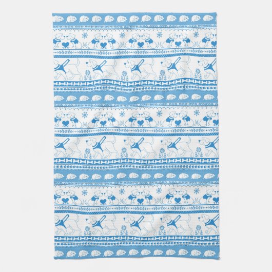 Guide Dog Tale Labs Patroon - Blauw - Theedoek (Verticaal)