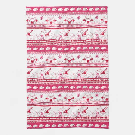 Guide Dog Tale Shepherd Patroon - Rood - Theedoek (Verticaal)