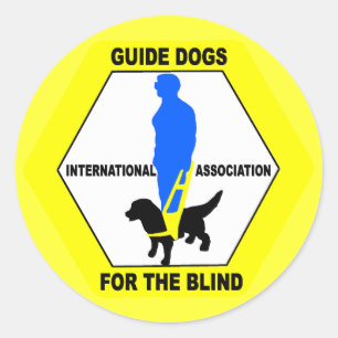GUIDE DOGS BLIND PEOPLE RONDE STICKER