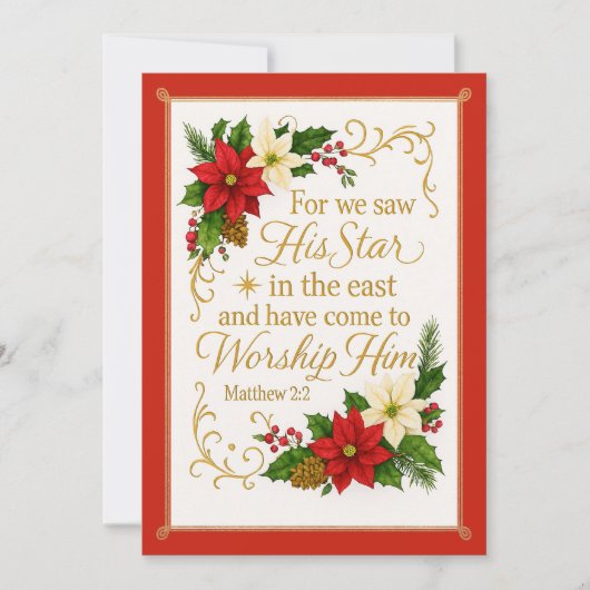 Guided by His Star  Matthew 2:2 Christmas Blessing Feestdagenkaart (Voorkant)