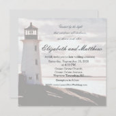 Guided by the Light Lighthouse Wedding Invitation Kaart (Voorkant / Achterkant)