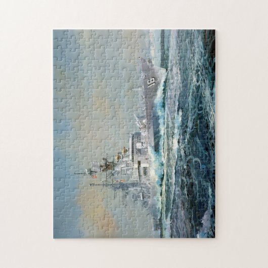 Guided Missile Cruiser USS Leahy (CG 16) Legpuzzel (Verticaal)