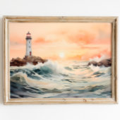 Guiding Light: Vuurtoren Waterverf Art Poster