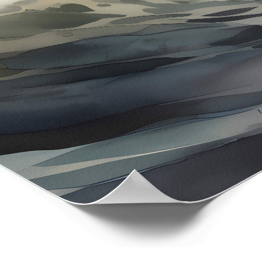 Guiding Light: Vuurtoren Waterverf Art Poster (Hoek)