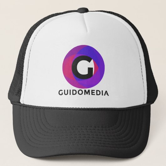 Guido Media Paarse Trucker Hat Pet (Voorkant)