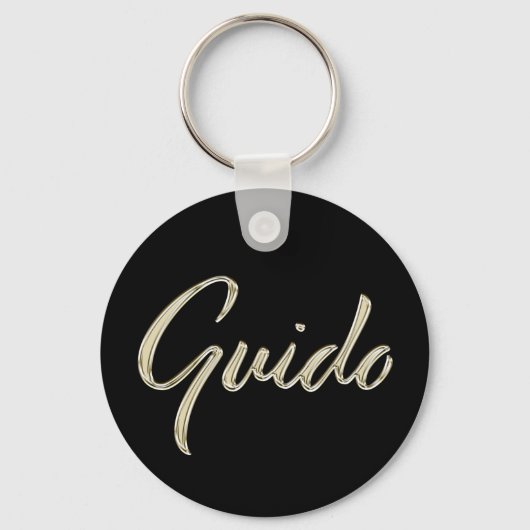 Guido Name whitegold Button Schlüsselanhänger Sleutelhanger (Voorkant)