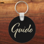 Guido Name whitegold Button Schlüsselanhänger Sleutelhanger (Voorkant)
