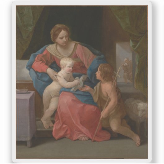 Guido Reni: Maagd en kind met Johannes de Doper Sticker (Voorkant)