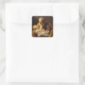 Guido Reni - Sint-Jozef en het Christelijk Kind Vierkante Sticker (Tas)