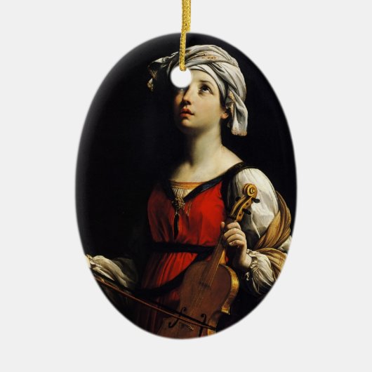 Guido Reni- St Cecilia Keramisch Ornament (Voorkant)
